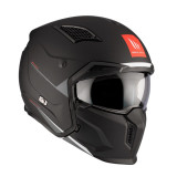 Casca MT Streetfighter SV S A1 negru mat (ochelari soare integrati) - masca (protectie) barbie si cozoroc detasabile - omologare