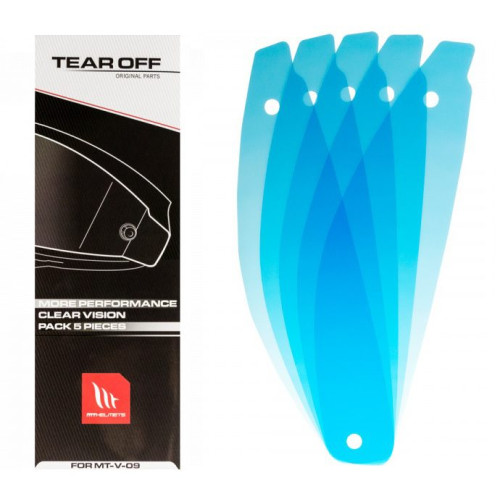 Kit 5 tear-off pentru viziera casca integrala KRE Snake Carbon - KRE SV - KRE+ (kit 5 folii transparente viziera – MT Helmets) (