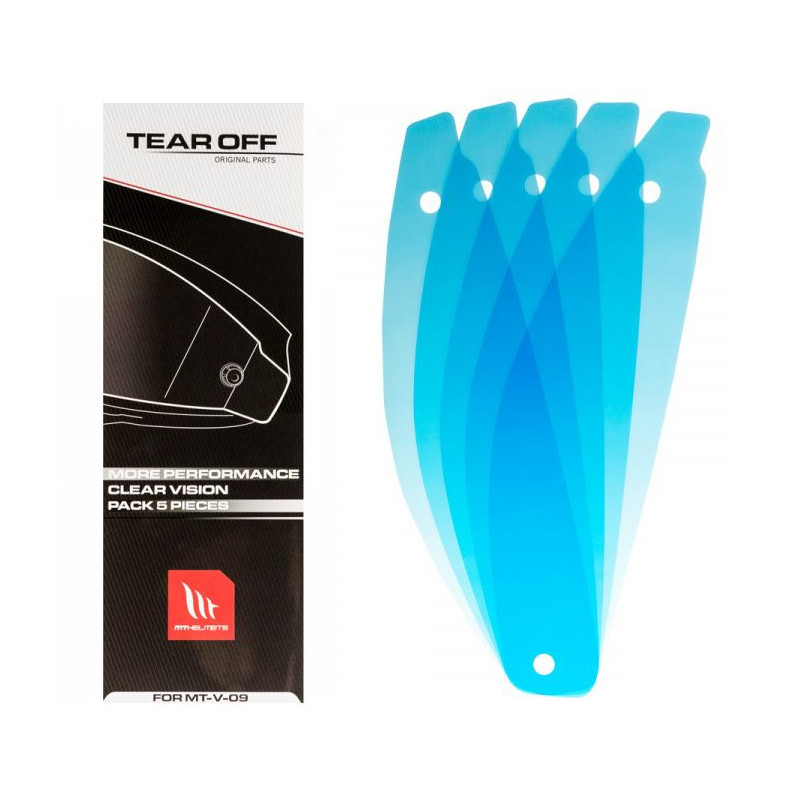 Kit 5 tear-off pentru viziera casca integrala KRE Snake Carbon - KRE SV - KRE+ (kit 5 folii transparente viziera – MT Helmets) (
