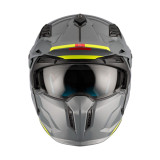 Casca MT Streetfighter SV S A22 gri lucios (ochelari soare integrati) - masca (protectie) barbie si cozoroc detasabile - omologa