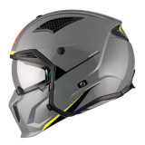 Casca MT Streetfighter SV S A22 gri lucios (ochelari soare integrati) - masca (protectie) barbie si cozoroc detasabile - omologa