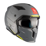 Casca MT Streetfighter SV S A22 gri lucios (ochelari soare integrati) - masca (protectie) barbie si cozoroc detasabile - omologa