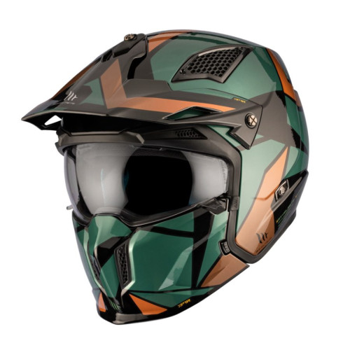 Casca MT Streetfighter SV S P1R A9 verde lucios (ochelari soare integrati) - masca (protectie) barbie si cozoroc detasabile - om 2