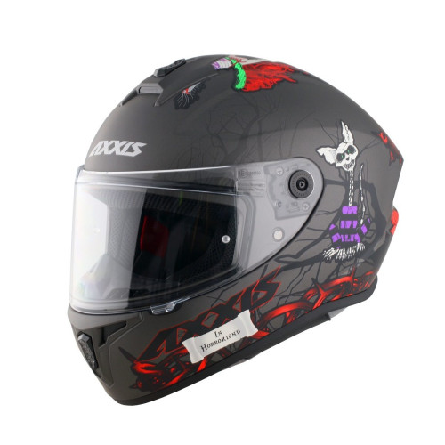 Casca integrala Axxis model Draken S Horrorland A2 titanium mat - tip viziera: MT-V-18C