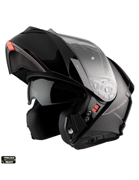 Casca modulabila MT Genesis SV A1 negru lucios Pinlock ready - omologare noua ECE 22.06 - tip viziera: MT-V-25