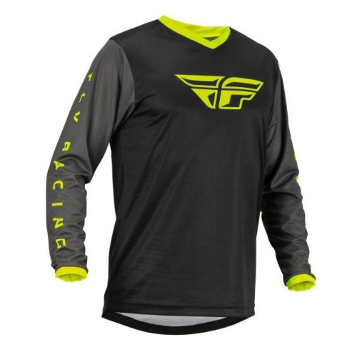 Tricou (bluza) cross-enduro Fly Racing model F-16 culoare: negru/galben fluor