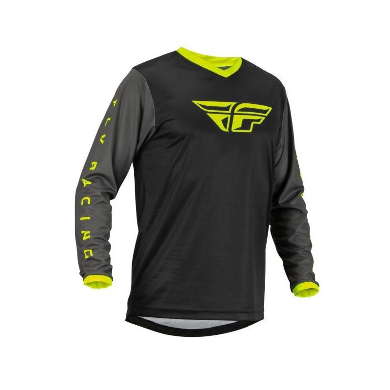 Tricou (bluza) cross-enduro Fly Racing model F-16 culoare: negru/galben fluor