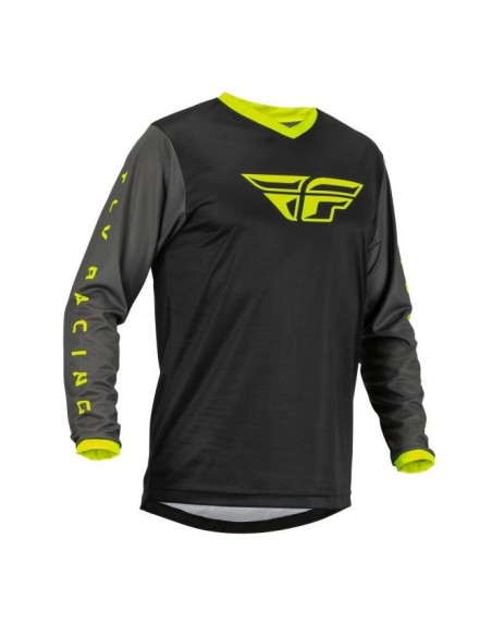 Tricou (bluza) cross-enduro Fly Racing model F-16 culoare: negru/galben fluor
