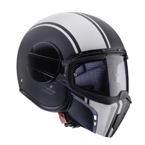 Casca Caberg model Ghost Legend negru/alb mat - fibra de sticla