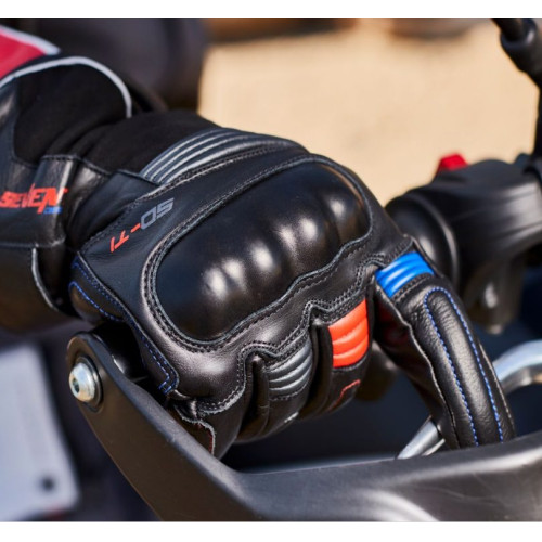 Manusi barbati Touring iarna Seventy model SD-T1 negru/albastru/rosu – WinterTex - degete tactile 2