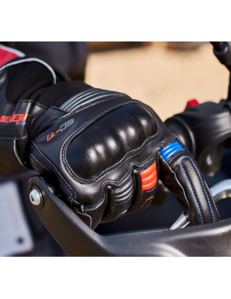 Manusi barbati Touring iarna Seventy model SD-T1 negru/albastru/rosu – WinterTex - degete tactile