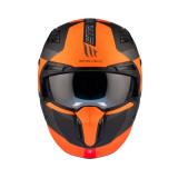 Casca MT Streetfighter SV S Totem B4 portocaliu mat (ochelari soare integrati) - masca (protectie) barbie si cozoroc detasabile 