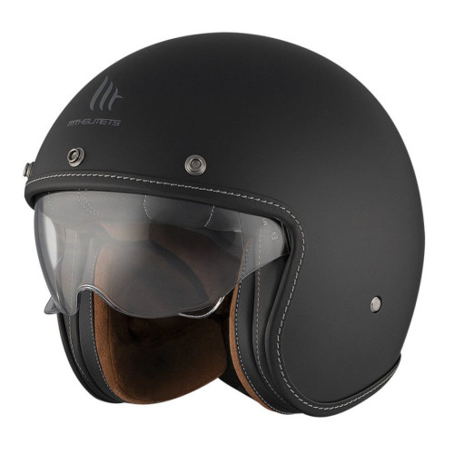 Casca open face motociclete MT Le Mans 2 S SV negru mat (ochelari soare integrati) - omologare noua ECE 22.06