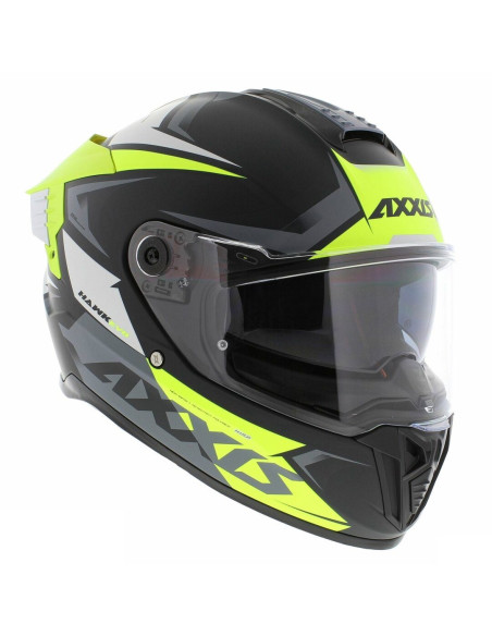 Casca integrala Axxis Hawk SV Judge B3 galben fluor mat negru mat (ochelari soare integrati) - tip viziera: MT-V-31