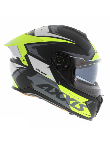 Casca integrala Axxis Hawk SV Judge B3 galben fluor mat negru mat (ochelari soare integrati) - tip viziera: MT-V-31