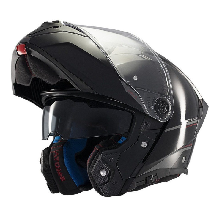 Casca modulabila MT Atom 2 SV A1 negru lucios (ochelari soare integrati) Pinlock Ready - tip viziera: MT-V-35