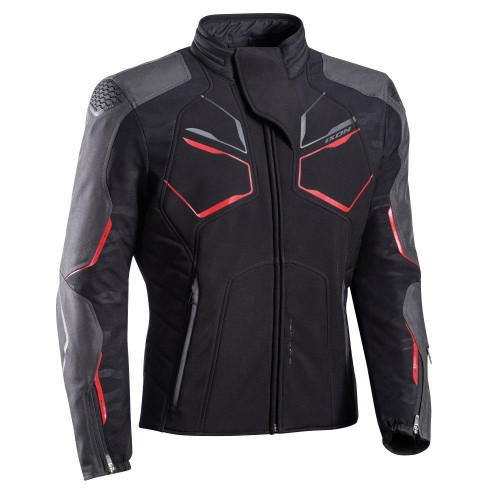 Geaca (jacheta) motociclete barbati Racing/Roadster Ixon iarna model Cell MS culoare: negru/gri/rosu