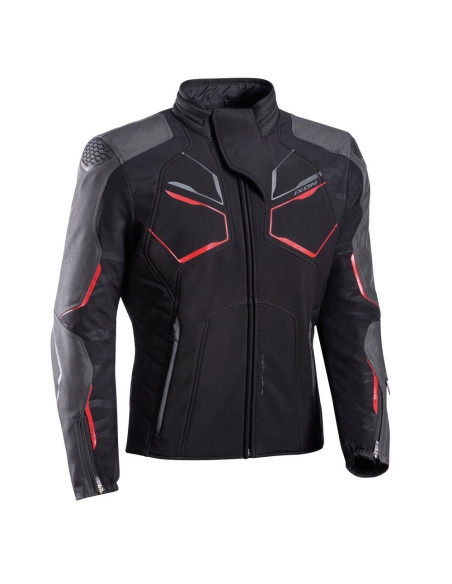 Geaca (jacheta) motociclete barbati Racing/Roadster Ixon iarna model Cell MS culoare: negru/gri/rosu