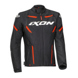 Geaca (jacheta) motociclete barbati Racing/Roadster Ixon mid-season model Striker MS culoare: negru/alb/rosu