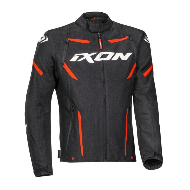 Geaca (jacheta) motociclete barbati Racing/Roadster Ixon mid-season model Striker MS culoare: negru/alb/rosu