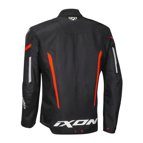 Geaca (jacheta) motociclete barbati Racing/Roadster Ixon mid-season model Striker MS culoare: negru/alb/rosu 2