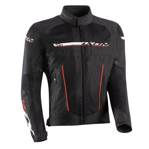 Geaca (jacheta) motociclete barbati Racing/Roadster Ixon All season model T-Rex MS culoare: negru/alb/rosu