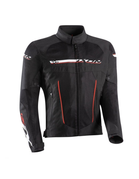 Geaca (jacheta) motociclete barbati Racing/Roadster Ixon All season model T-Rex MS culoare: negru/alb/rosu