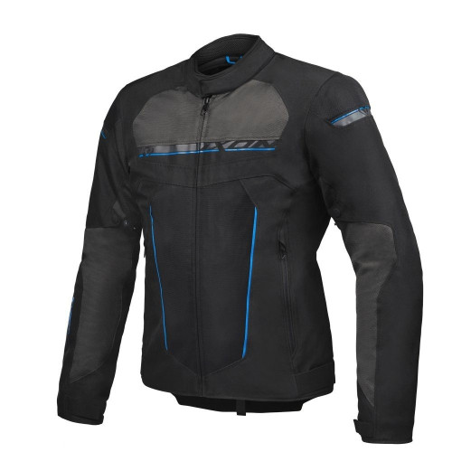 Geaca (jacheta) motociclete barbati Racing/Roadster Ixon All season model T-Rex MS culoare: negru/gri/albastru