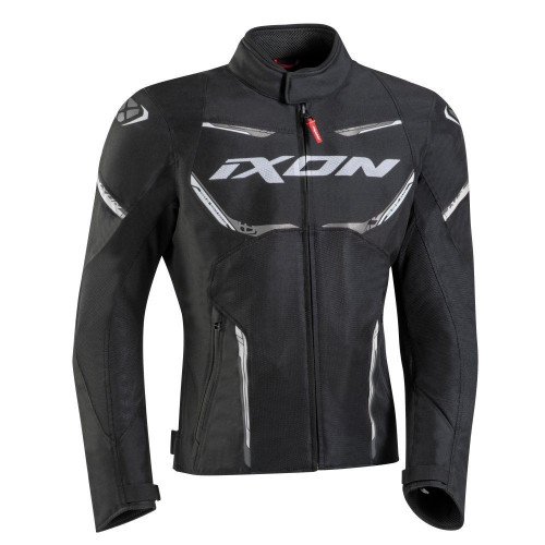 Geaca (jacheta) motociclete barbati Racing/Roadster Ixon vara model Striker AIR WP MS culoare: negru/alb