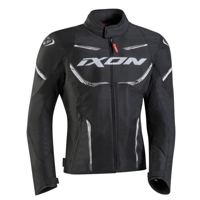Geaca (jacheta) motociclete barbati Racing/Roadster Ixon vara model Striker AIR WP MS culoare: negru/alb