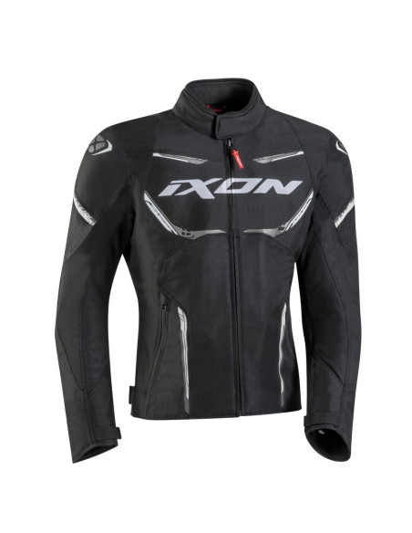 Geaca (jacheta) motociclete barbati Racing/Roadster Ixon vara model Striker AIR WP MS culoare: negru/alb