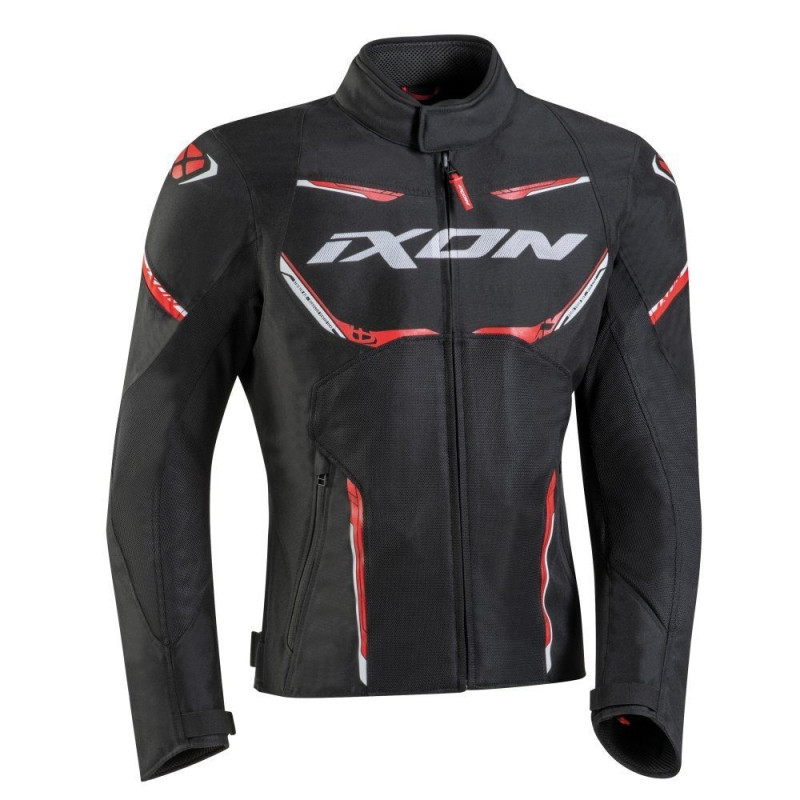 Geaca (jacheta) motociclete barbati Racing/Roadster Ixon vara model Striker AIR WP MS culoare: negru/rosu/alb