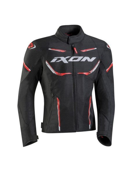 Geaca (jacheta) motociclete barbati Racing/Roadster Ixon vara model Striker AIR WP MS culoare: negru/rosu/alb