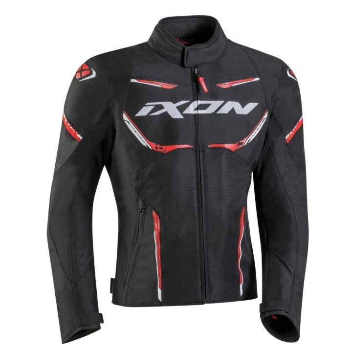 Geaca (jacheta) motociclete barbati Racing/Roadster Ixon vara model Striker AIR WP MS culoare: negru/rosu/alb