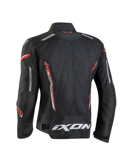 Geaca (jacheta) motociclete barbati Racing/Roadster Ixon vara model Striker AIR WP MS culoare: negru/rosu/alb