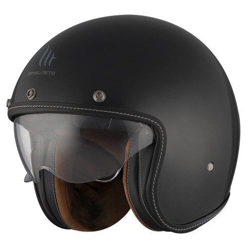 Casca open face motociclete MT Le Mans 2 S SV negru lucios (ochelari soare integrati) - omologare noua ECE 22.06