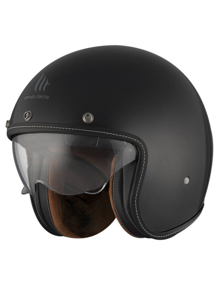 Casca open face motociclete MT Le Mans 2 S SV negru lucios (ochelari soare integrati) - omologare noua ECE 22.06