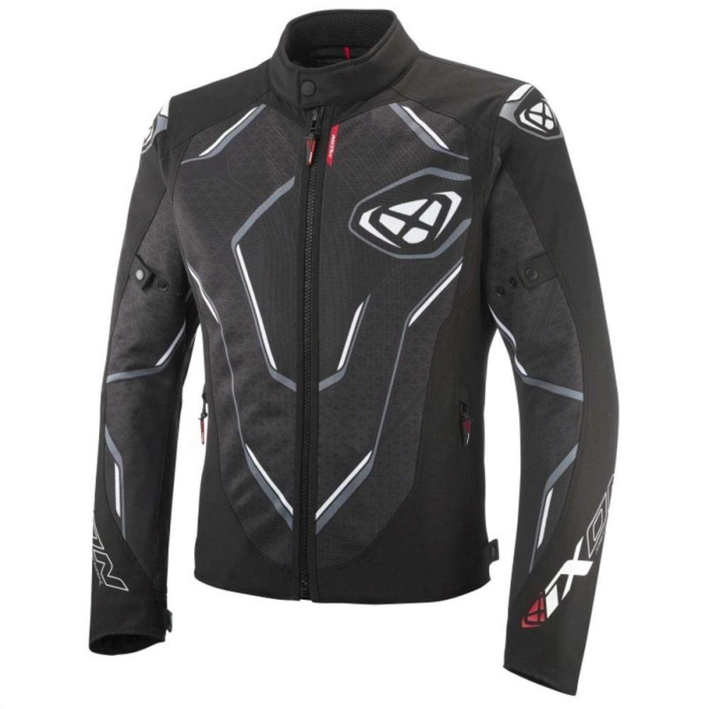 Geaca (jacheta) motociclete barbati Racing/Roadster Ixon vara model Demoniak MS culoare: negru/alb