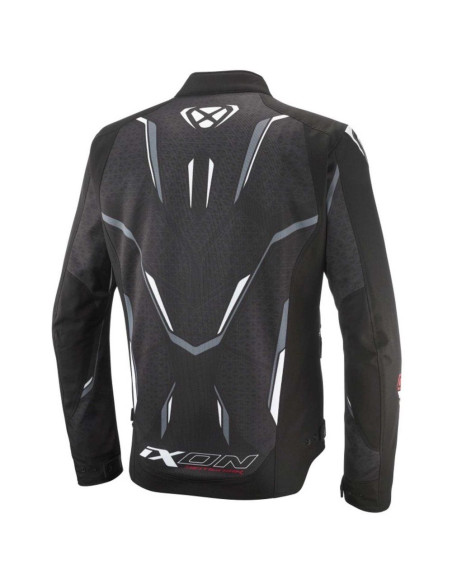 Geaca (jacheta) motociclete barbati Racing/Roadster Ixon vara model Demoniak MS culoare: negru/alb