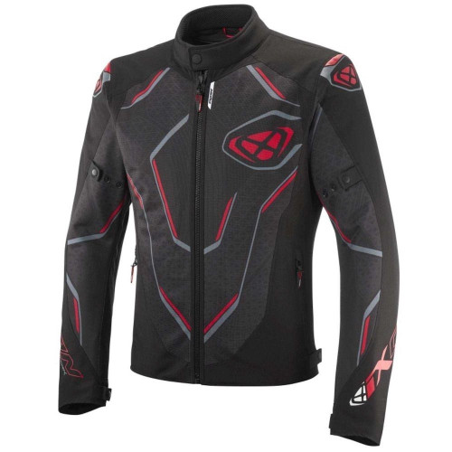 Geaca (jacheta) motociclete barbati Racing/Roadster Ixon vara model Demoniak MS culoare: negru/rosu