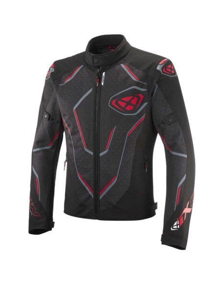 Geaca (jacheta) motociclete barbati Racing/Roadster Ixon vara model Demoniak MS culoare: negru/rosu
