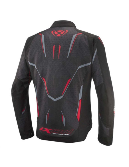 Geaca (jacheta) motociclete barbati Racing/Roadster Ixon vara model Demoniak MS culoare: negru/rosu