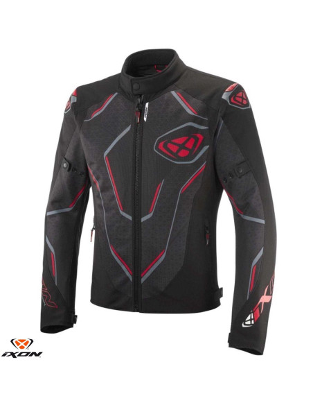 Geaca (jacheta) motociclete barbati Racing/Roadster Ixon vara model Demoniak MS culoare: negru/rosu