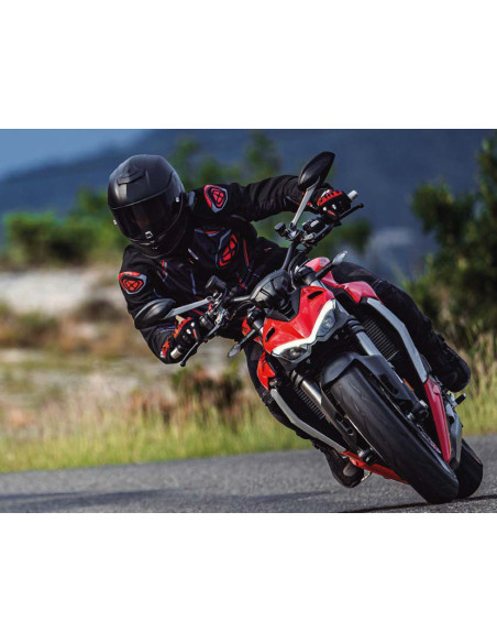 Geaca (jacheta) motociclete barbati Racing/Roadster Ixon vara model Demoniak MS culoare: negru/rosu