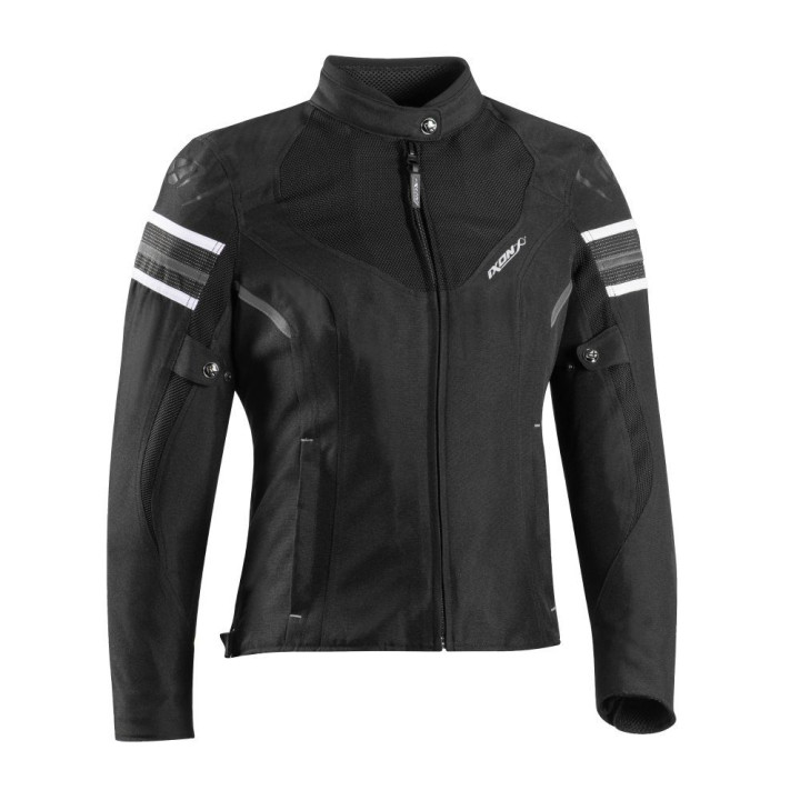 Geaca (jacheta) motociclete femei Racing/Roadster Ixon All season model Ilana Evo LS culoare: negru/alb