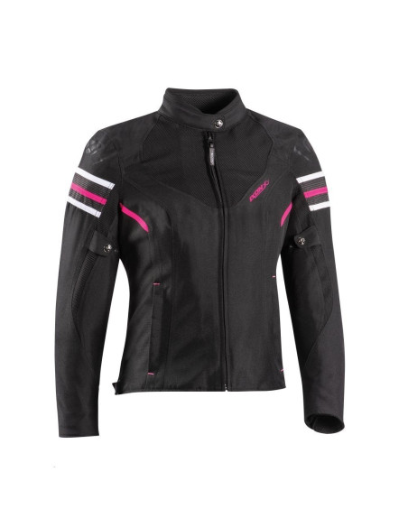 Geaca (jacheta) motociclete femei Racing/Roadster Ixon All season model Ilana Evo LS culoare: negru/fuchsia (roz)