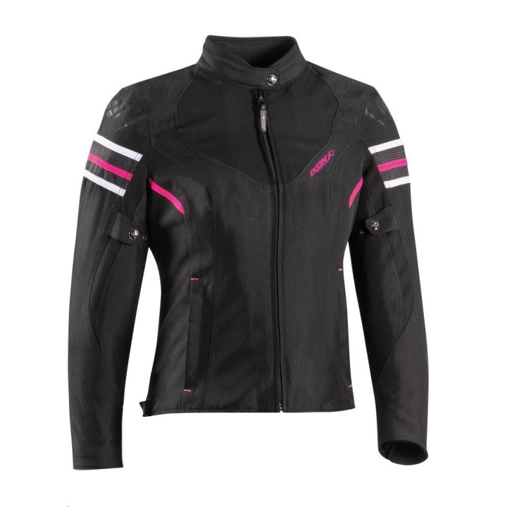 Geaca (jacheta) motociclete femei Racing/Roadster Ixon All season model Ilana Evo LS culoare: negru/fuchsia (roz)