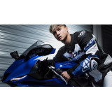 Costum (combinezon) motociclete barbati piele Ixon vara model Jackal MS culoare: negru/alb