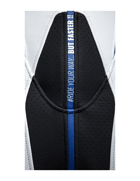 Costum (combinezon) motociclete barbati piele Ixon vara model Jackal MS culoare: negru/alb