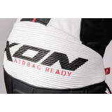 Costum (combinezon) motociclete barbati piele Ixon vara model Jackal MS culoare: negru/alb